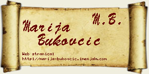 Marija Bukovčić vizit kartica